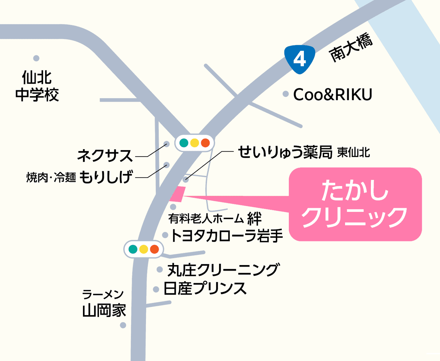 たかしクリニック地図